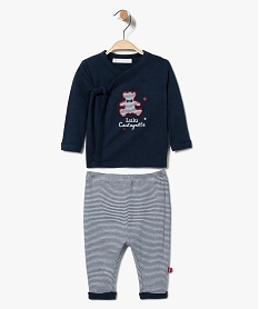 pyjama bebe garcon 2 pieces avec foulard assorti - lulu castagnette bleu7861701_2