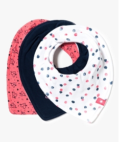 GEMO Lot de 3 bavoirs bandanas doublure polaire Bleu