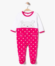 GEMO Pyjama dors-bien bicolore avec motif sur lavant Multicolore