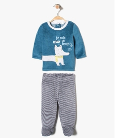 pyjama 2 pieces petit loup avec pieds multicolore7866301_1