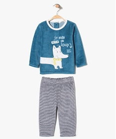 GEMO Ensemble de pyjama petit loup en velours Multicolore