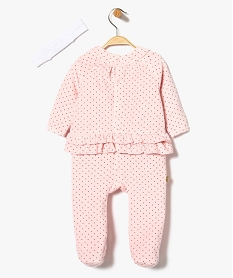 pyjama dors-bien a pois et volants a la taille avec bandeau pour les cheveux - lulu castagnette blanc7867401_2