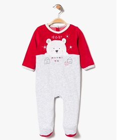 GEMO Pyjama dors-bien en velours motif nounours rouge vif