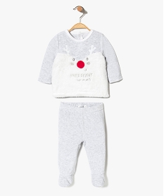 GEMO Pyjama 2 pièces pour bébé motif de Noël Gris