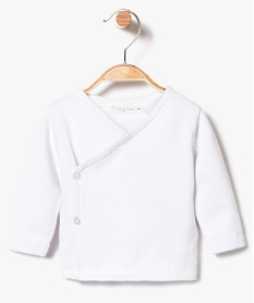 GEMO Brassière de naissance cache-cœur en coton uni blanc standard