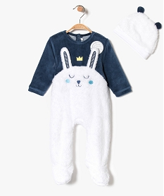 ensemble pyjama dors bien brode lapin bonnet bleu7869201_1