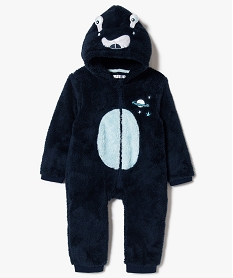 GEMO Surpyjama bébé en maille peluche avec motifs de lespace Bleu