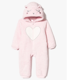 GEMO Surpyjama bébé fille en maille peluche avec ailes dange Rose