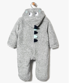 Gemo Vetements Garcon Surpyjama Bebe En Maille Peluche Motif Dragon Gris Bebe Gemo