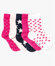 chaussettes mi-hautes assorties - lot de 5 rose7872201_1