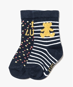 lot de 2 paires de chaussettes avec fils metallises - lulu castagnette bleu7872401_1