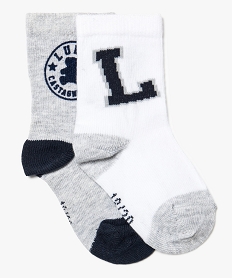 lot de chaussettes a motifs - lulu castagnette gris7872801_1