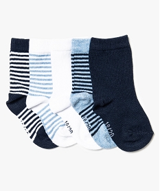 GEMO Chaussettes à rayures bébé (lot de 5) Bleu