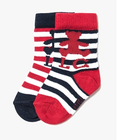 lot de 2 paires de chaussettes tricolores - lulu castagnette rouge7873501_1