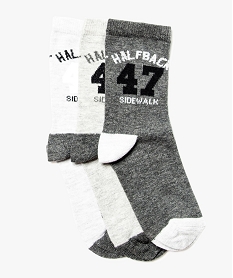 chaussettes imprime football americain garcon (lot de 3) gris7877601_1