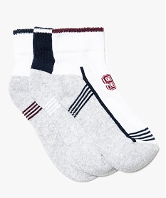 GEMO Chaussettes de sport garçon tige courte (lot de 3) Bleu