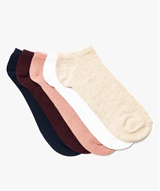 chaussettes femme ultra courtes unies (lot de 5) multicolore7878701_1