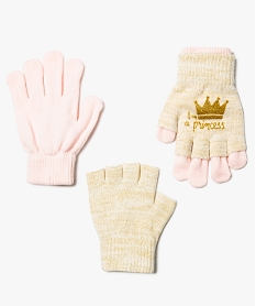 paire de gants deux en un avec mitaines im a princess blanc7884201_1
