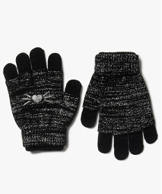 gants fille 2-en-1 avec mitaines a paillettes noir7884301_1