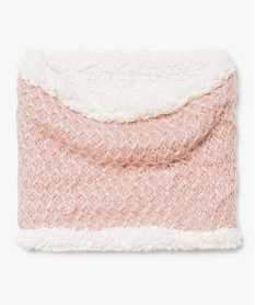 GEMO Snood en maille avec sequins et doublure sherpa Rose