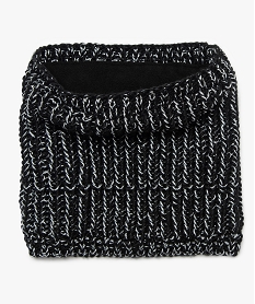 GEMO Snood fille en maille pailletée avec doublure polaire Noir