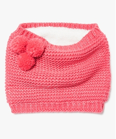 snood en grosse maille avec fil paillete et pompons rose7885301_1