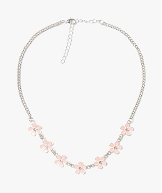 GEMO Collier en métal avec fleurs Rose