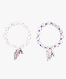 lot de 2 bracelets en perles translucides multicolore7886601_1