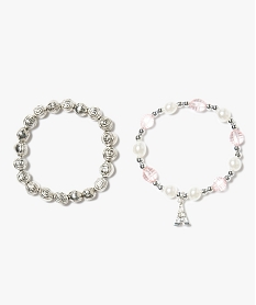 lot de 2 bracelets en perles elastiques gris autres accessoires fille7886701_1