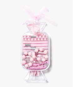 GEMO Coffret daccessoires à cheveux et de bijoux assortis Rose