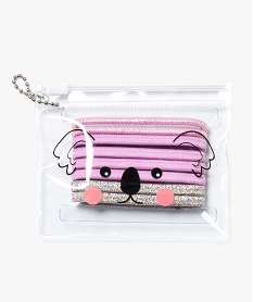 GEMO Pochette plastique motif panda avec élastiques sans métal Multicolore