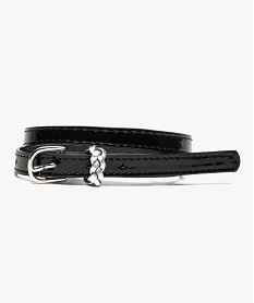 ceinture vernie a passant tresse noir7892701_1