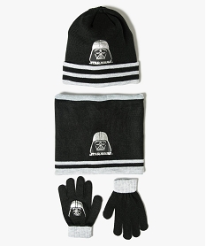 ensemble bonnet snood et gants - star wars noir7894801_1