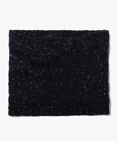 GEMO Echarpe snood en maille pailletée avec doublure sherpa Noir