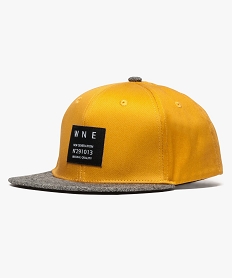 GEMO Casquette jaune avec visère à carreaux Jaune