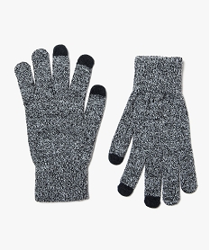 GEMO Gants en maille pour homme compatibles écrans tactiles Gris