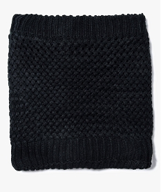 echarpe snood en maille fantaisie avec doublure sherpa noir7901301_1