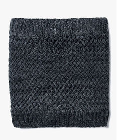 GEMO Echarpe snood en maille fantaisie avec doublure sherpa Gris