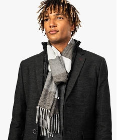 echarpe homme a larges rayures degradees et franges gris7901901_1