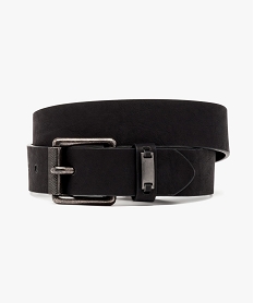 GEMO Ceinture unie à boucle et passant fantaisie Noir