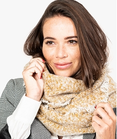 GEMO Snood tricoté en maille chinée Jaune