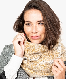 snood tricote en maille chinee jaune7907201_1