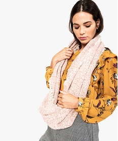 GEMO Snood tricoté en maille chinée Rose