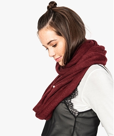 GEMO Snood unie en maille duveteuse Rouge