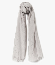 GEMO Grand foulard léger avec strass Gris