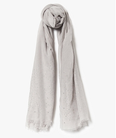 GEMO Grand foulard léger avec strass Gris