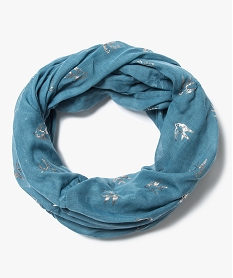 GEMO Foulard snood imprimé hirondelles Bleu