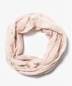 GEMO Foulard snood imprimé hirondelles Beige