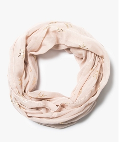 foulard snood imprime hirondelles beige7913601_1