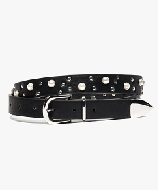 GEMO Ceinture glamrock avec perles et clous Noir